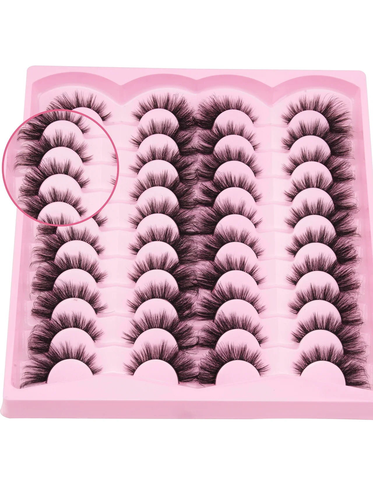 20 Pairs 3D Faux Mink Strip Lashes Fluffy Wispy Dramatic Voluminous Soft Reusable False Eyelashes Home & Salon Use