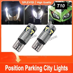 Canbus Free T10 W5W LED Motorcycle Position Parking Light Fit For Kawasaki Z250 Z400 Z650 Z900 RS ER6F T10 194 Pilot Park Lights