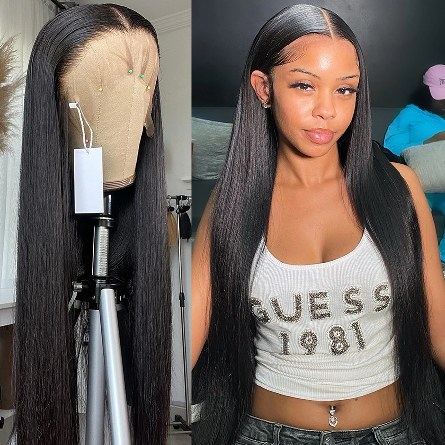 

Smooth Straight Human Hair Lace Frontal Wig Straight 13x4 13x6 360 Full Lace Front Wigs Human Hair Brazilian Remy Hair 200%