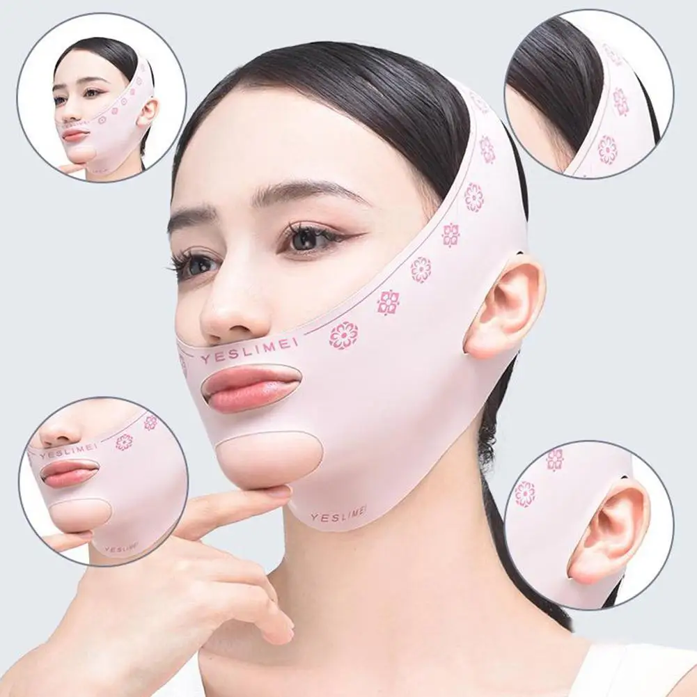 Shaper facial elástico respirável para mulheres, bandagem emagrecedora, shaper facial linha V, cinto de elevação, massageador facial, alça para queixo e bochecha, cuidados com a pele