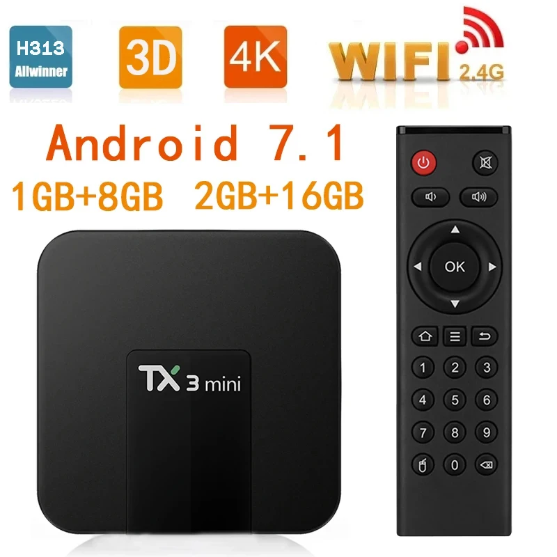 

TX3 mini HD 4K TV Box Smart Android 7.1 Amlogic S905L 4G WiFi home theater 2GB 16GB pk T95 TV BOX