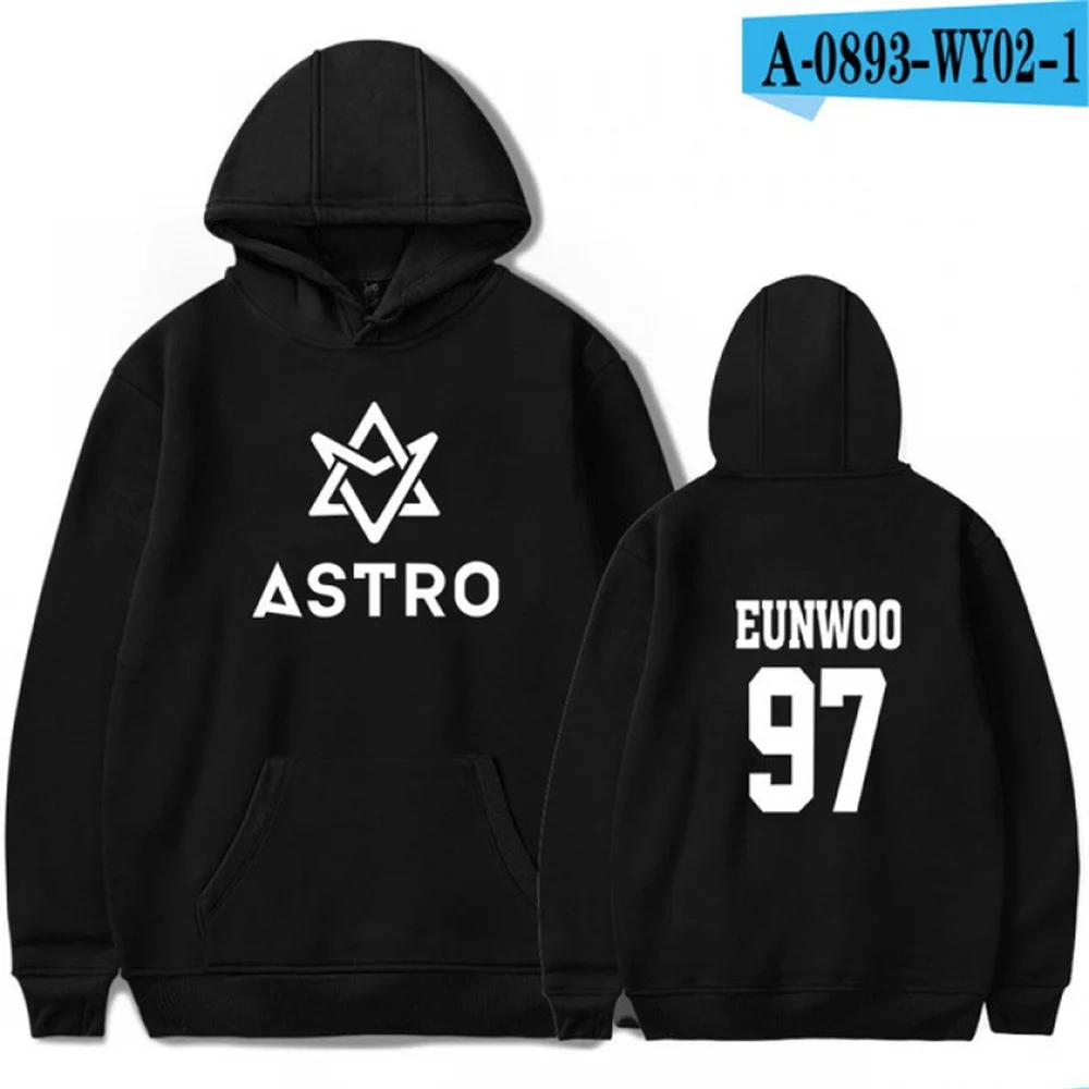 

KPOP ASTRO Letter Printing Long Sleeve Hoodie Thermal Top MJ JIN JIN for Men Or Women's Couple Fans Gifts