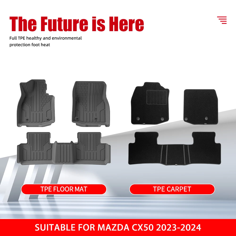 High Quality Car Floor Mat for Mazda CX50 2023-2024 TPE 3D Car Mats Waterproof Non-slip Carpet Car Foot Mat