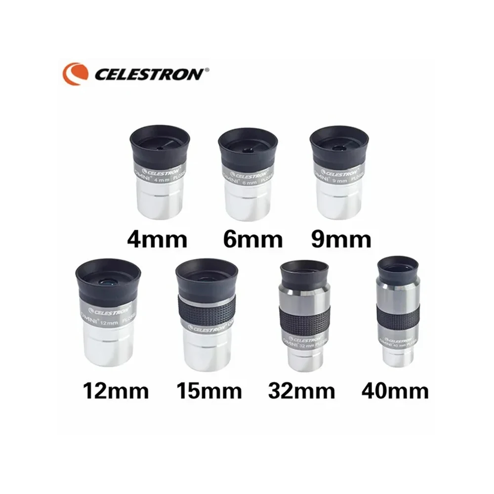 Celestron Omni 4 mm 6 mm 9 mm 12 mm 15 mm 32 mm 40 mm und 2x Okular- und Barlow-Linse, vollständig mehrfach beschichtetes Metall-Astronomie-Teleskop