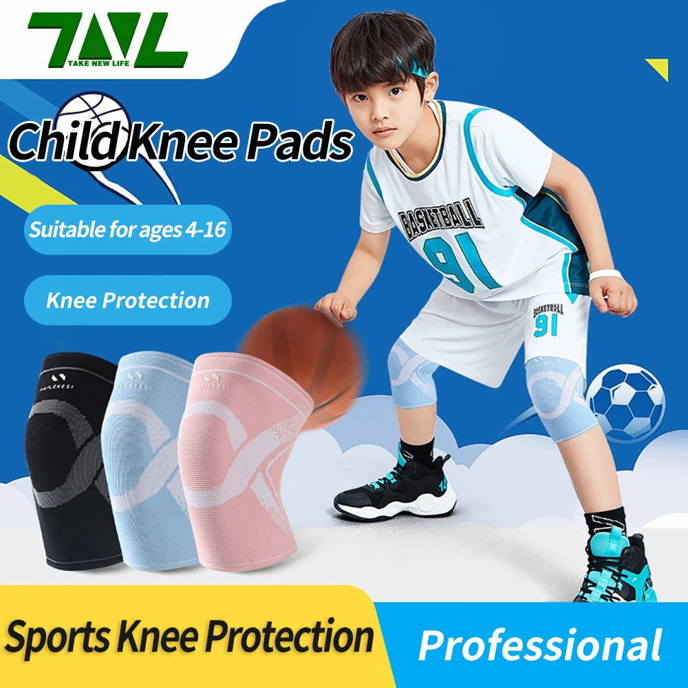 1Pair Knee Support  Knee Brace  Knee Protector Pads for Children Kids Boy Girl Outdoor Sport Basketball Volleyball Running