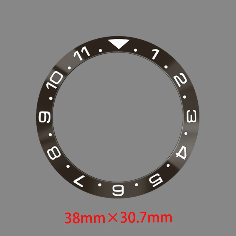 38mm Curved Ceramics Bezel Insert Fits GMT SUB SKX007 SKX009 Watch Case NH35 NH36 Movement Watch Bezel Rings Refit Accessories