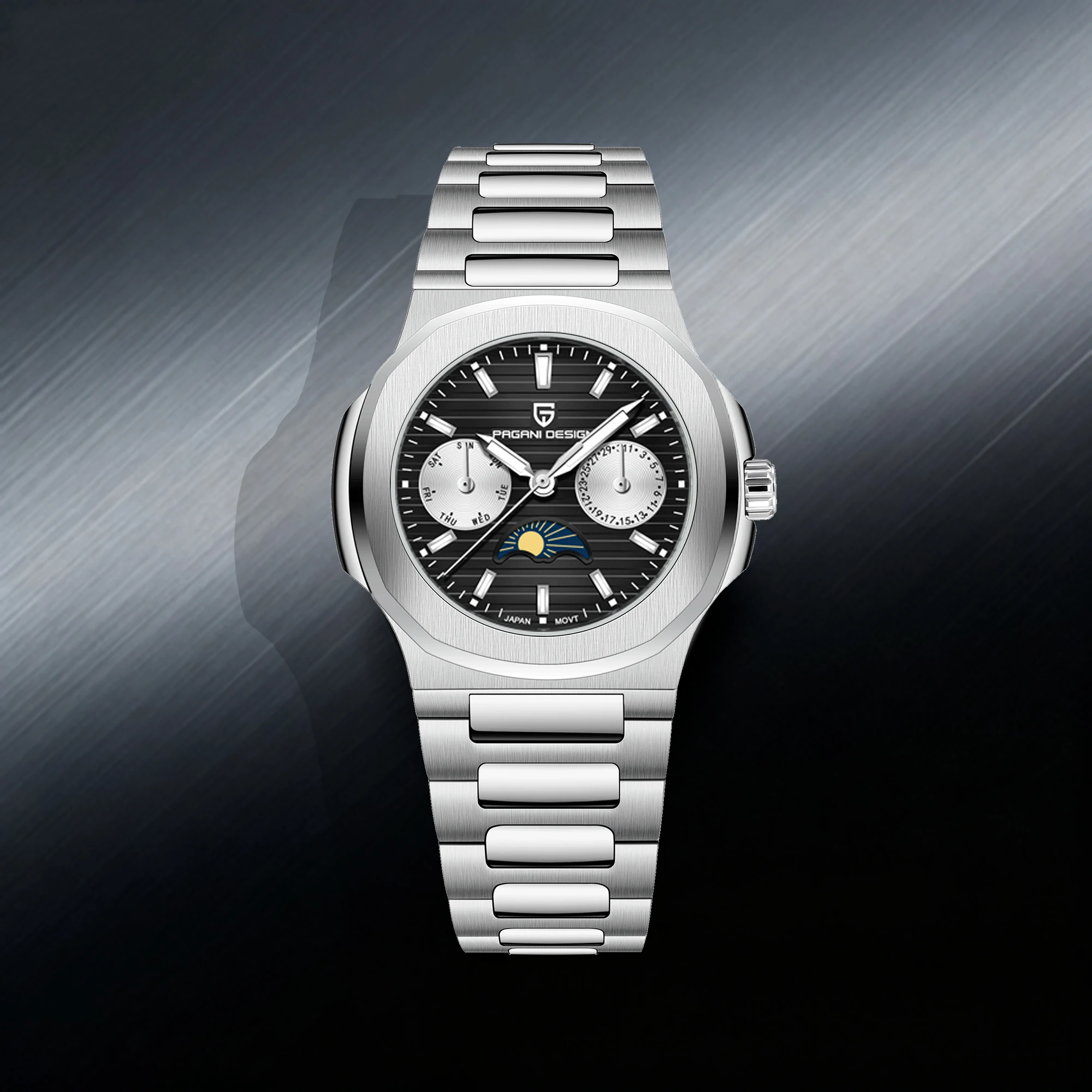 PAGANI DESIGN 2026 Ladies Quartz Watch Elite Elegant Style Stainless Steel Sapphire Glass Luminous Waterproof Moon Phase Watch