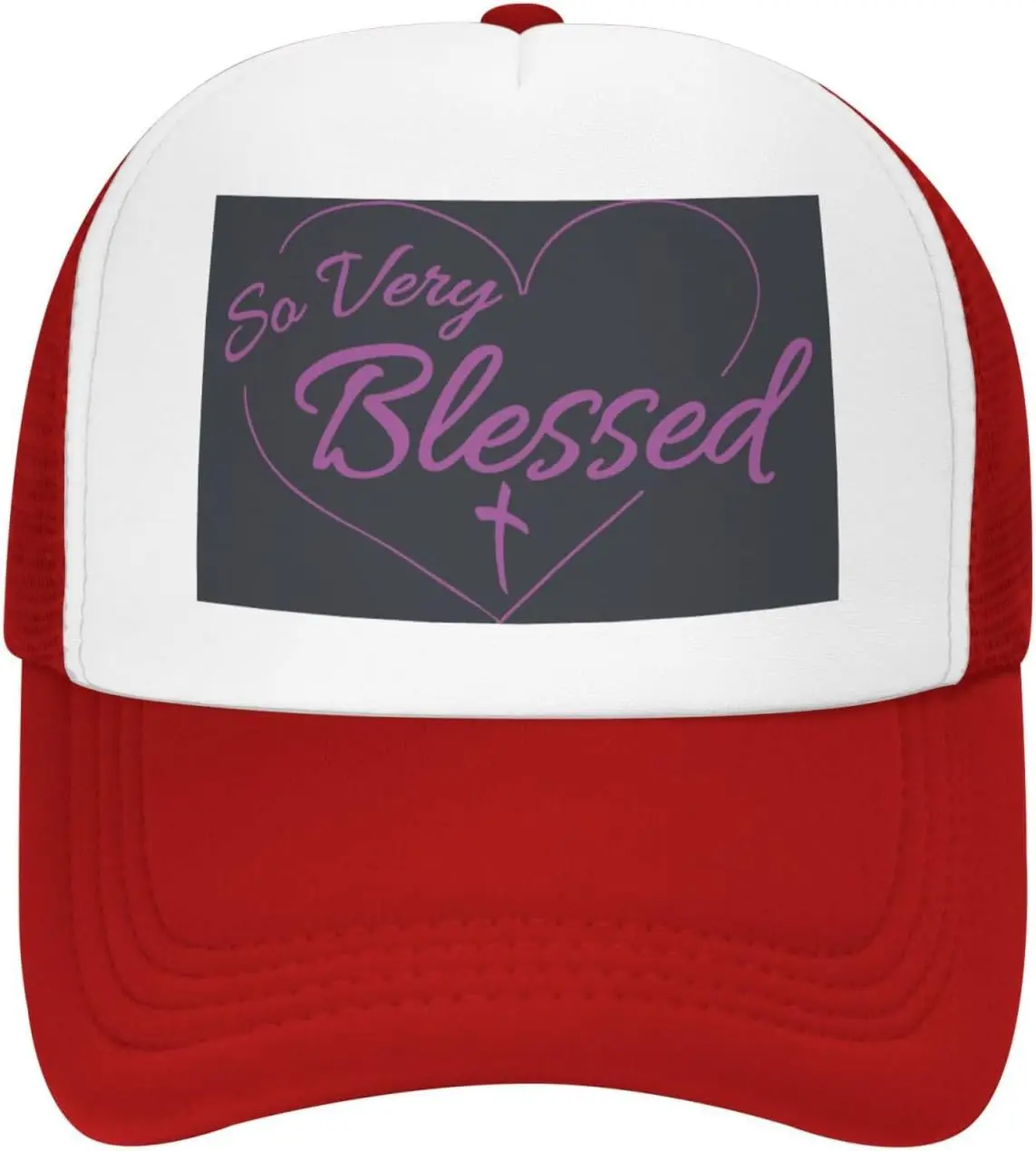 Blessed Graphic Trucker Hat Unisex Adjustable Mesh Baseball Cap Breathable Outdoor Sports Hat