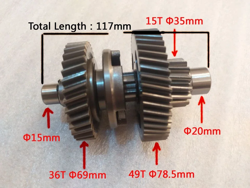 

Высококачественный вал реверсной передачи двигателя для ATV150 ATV200 (тип 15T)