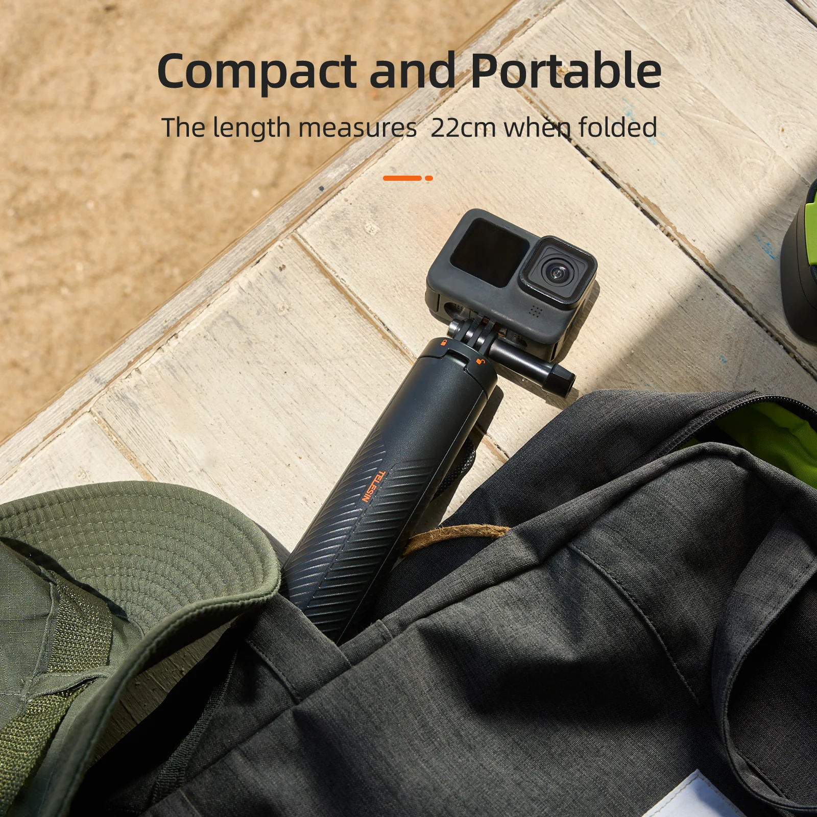 TELESIN Floating Selfie Stick Tripod for GoPro Hero13 12 11 10 9 8 7 DJI OSMO Action 5 Pro 4 3 Insta360 Waterproof Handle Grip