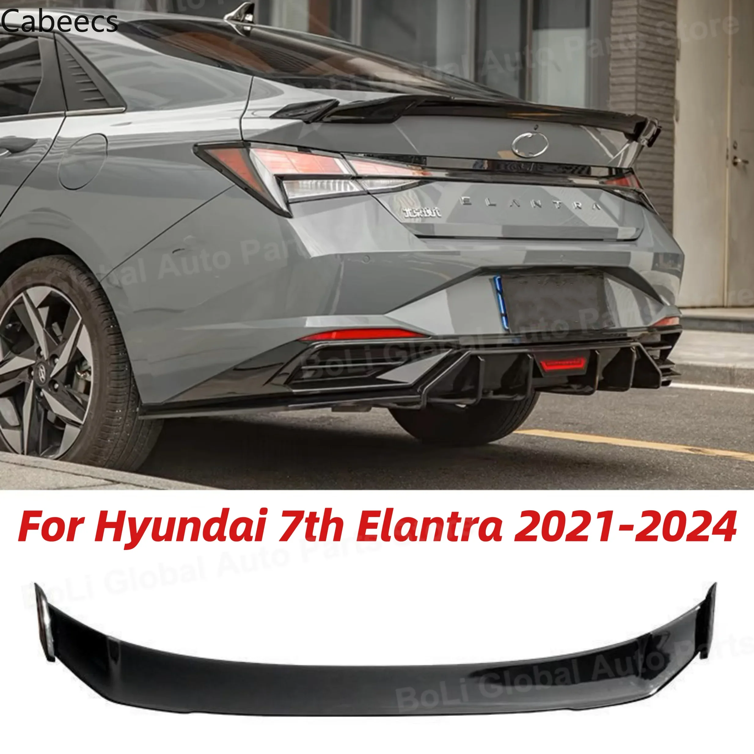 

Rear Tail Fixed Wind Wing JDM Samurai Style Spoilers Wings Parts For Hyundai 7th Gen Elantra Spoiler Elantra 2021 2022 2023 2024