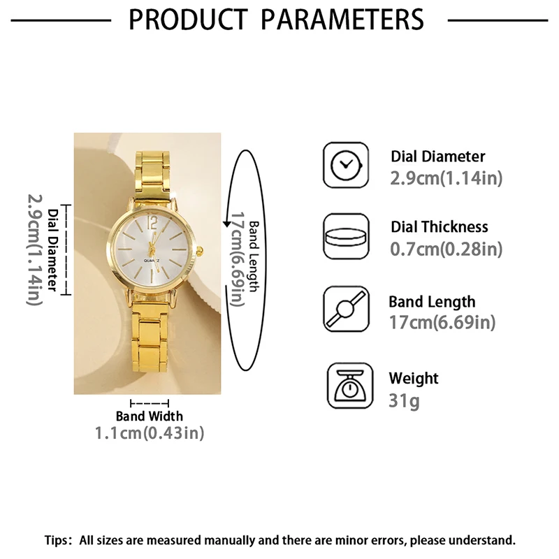 Luxury Women Casual Stainless Steel Watch Simple Dial Quartz Watch Round Dials Business Wristwatch Relogio Feminino