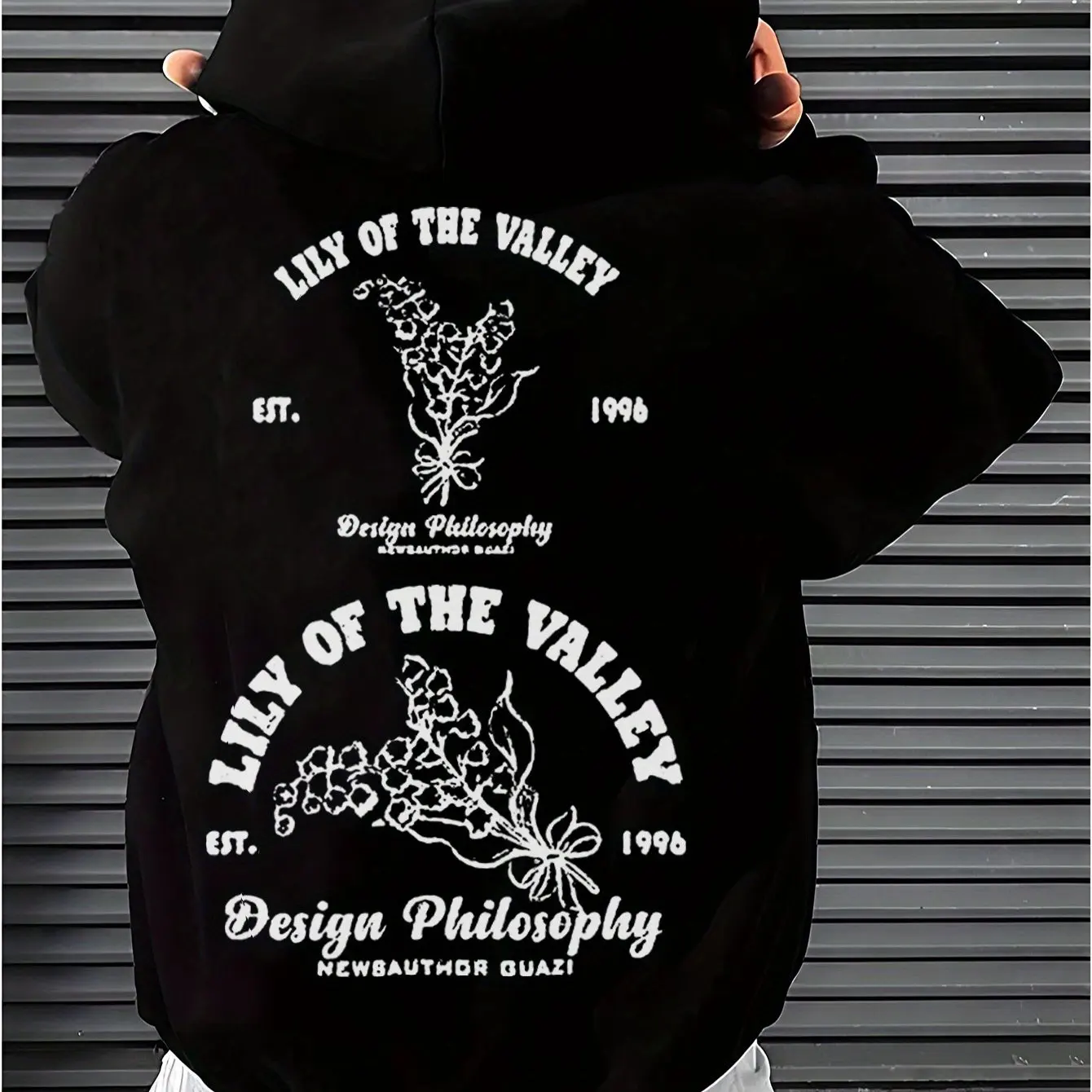 

Letter print men's casual fashion long-sleeved hooded sweater with drawstring and kangaroo pocket