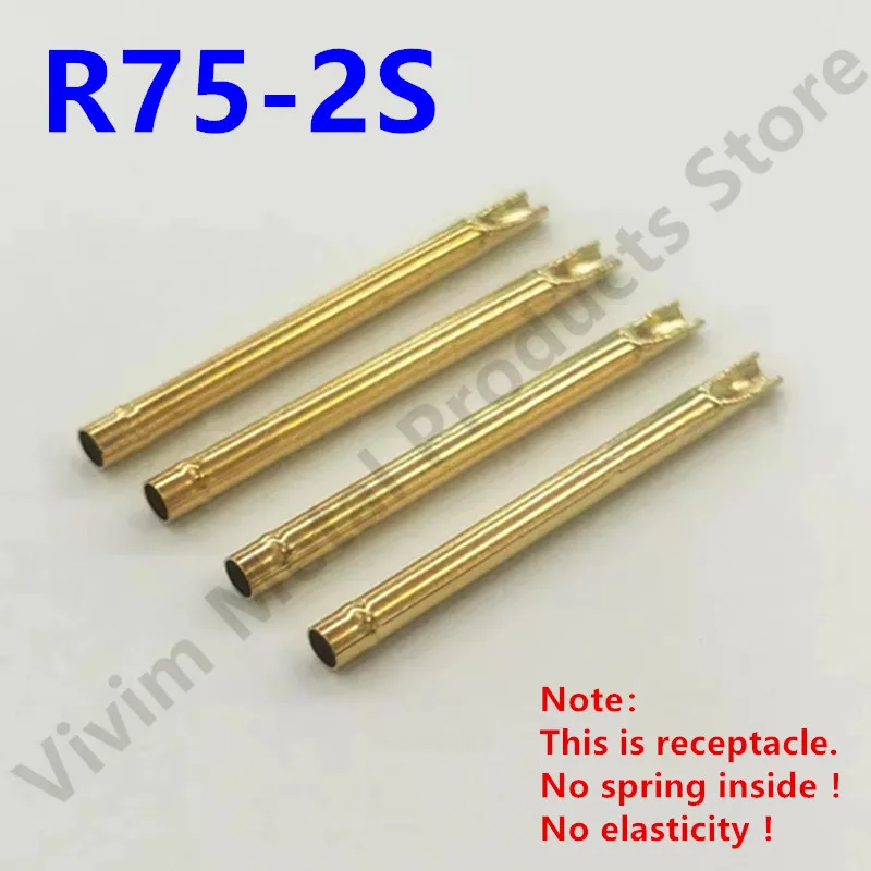 20/100PCS R75-2S Test Pin P75-B1 Receptacle Brass Tube Needle Sleeve Seat Solder Connect Probe Sleeve 17.5mm Outer Dia 1.32mm