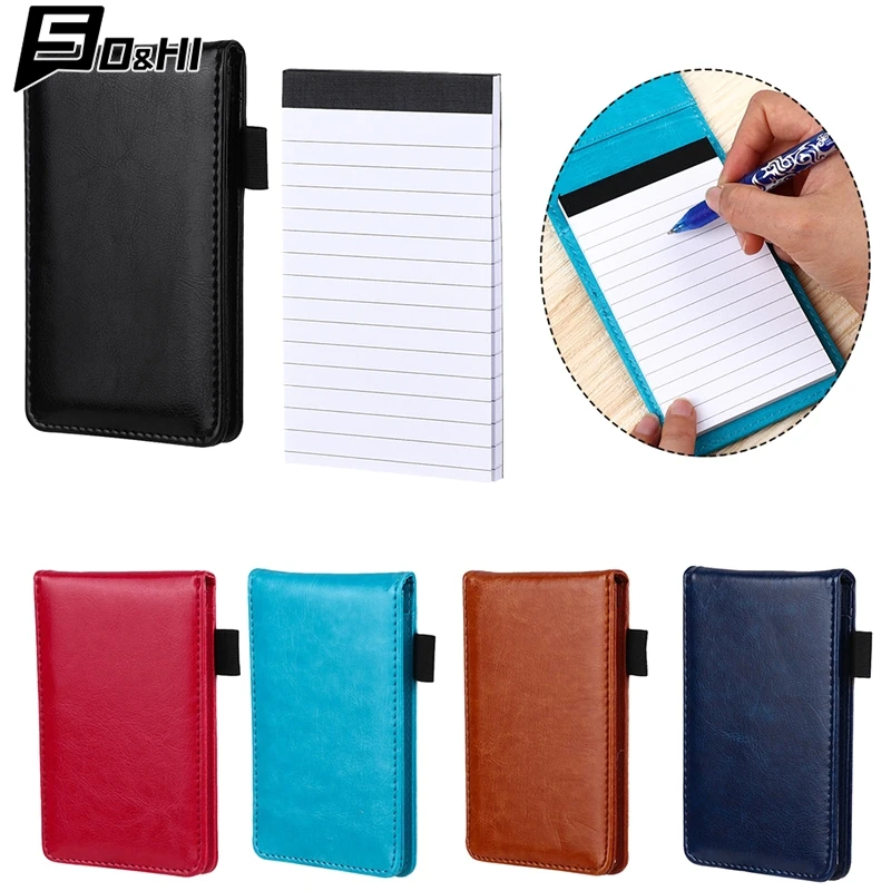 PU Leather Cover Pocket Planner A7 Notebook Small Notepad Note Book Business Diary Memos Office School Stationery Supplies