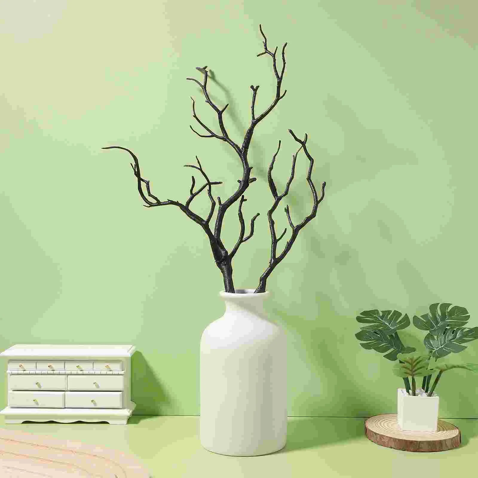 4 Pcs Halloween Decoration Tree Branch DIY Artificial Branches Antlers Plants Outdoor Succulent Emulation Plastic Baby