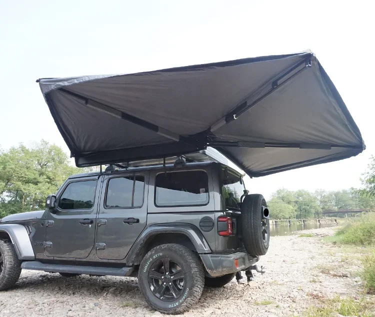 Remaco Outdoor Camping Retractable LED 270 Degrees Freestanding Car Side Awning Free Standing  Foxwing