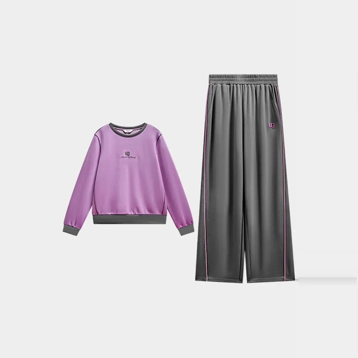 hong-kong-ugkg-women's-sweatirt-set-loose-fit-two-piece-suite-autumn-new-arrival-premium-brand-comfortable-cotton-material