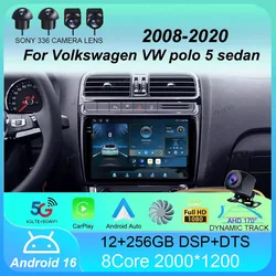 Car Radio Android 16 Carplay 4G+Wifi For Volkswagen VW polo 5 sedan 2008-2020 Multimedia Player Stereo GPS 2 Din DVD Head Unit