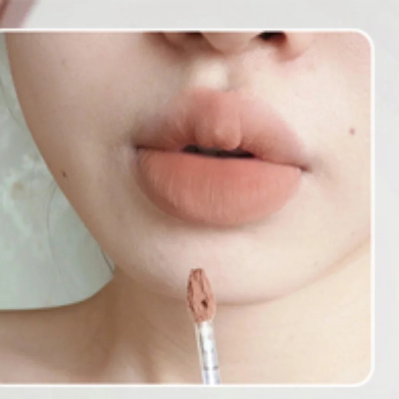 Cappuvini Pumpkin Apricot Lip Mud Velvet Lip Cream Matte Texture Lipstick Overlay Base Color Rose Orange Lip Gloss Tint Cosmetic
