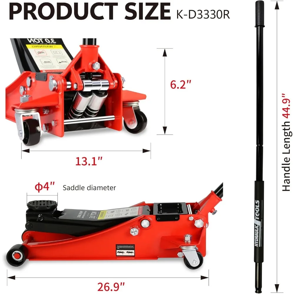 مقبس أرضية للسباق من الفولاذ المقاوم للصدأ بسعة 3 طن مع مضخة مكبس مزدوجة للرفع السريع وتصميم منخفض المستوى #2