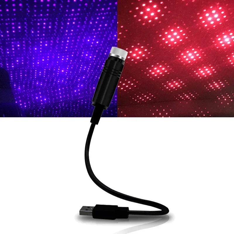 USB Starry Sky Car Interior Light Ceiling Roof Atmosphere USB Powered Car LED Lamp Automobile Interior Decor Light Accessories