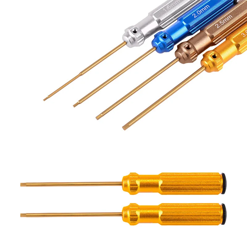 

Model Aircraft Accessories Tools Color Handle Inner Hexagon Screwdriver/Four Pack Hexagon Handle Titanium Alloy Steel4-piece Set