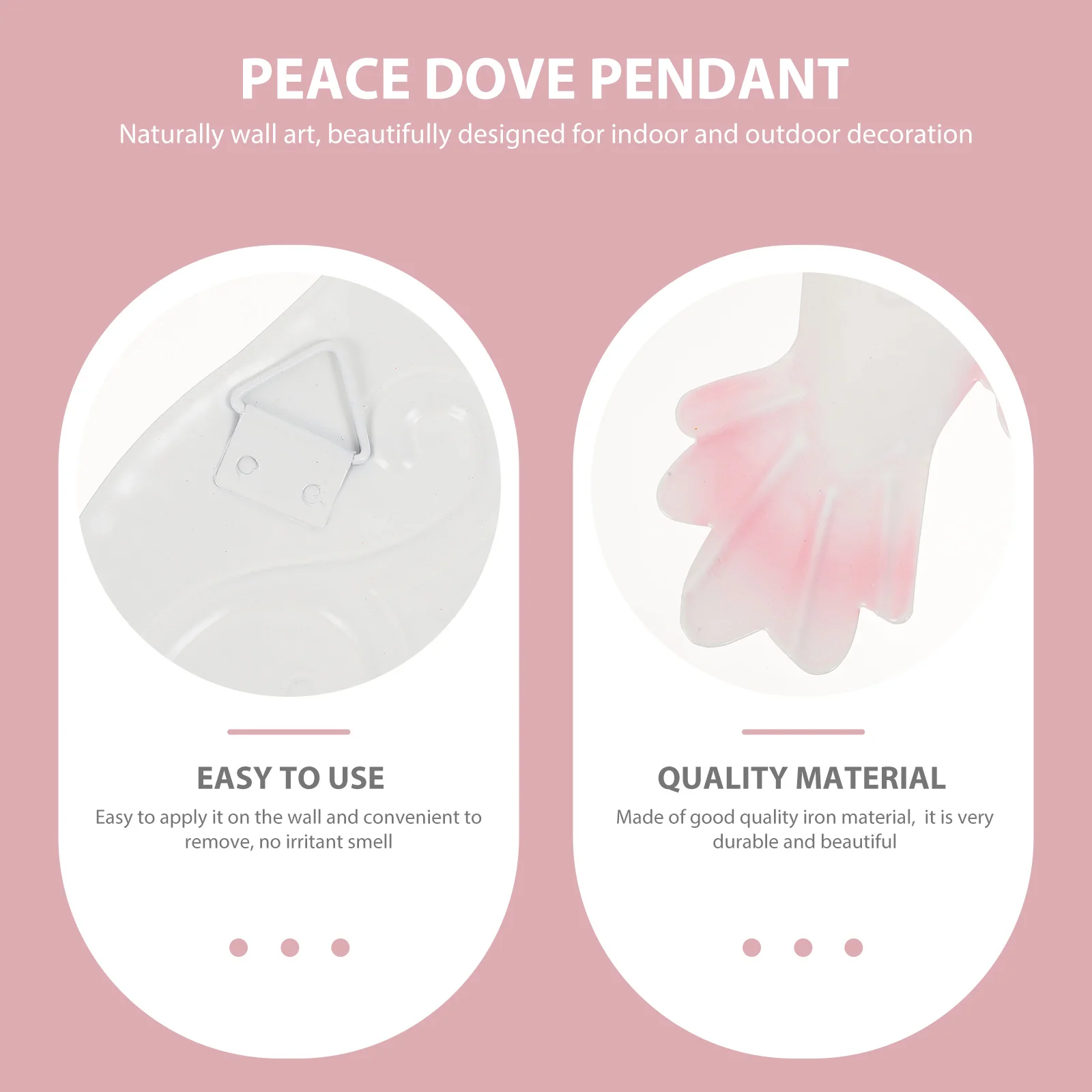 

3Pcs Peace Dove Wall Hangings Bright White Iron Pendants Decorative Indoor Ornaments Peace Dove Pendants