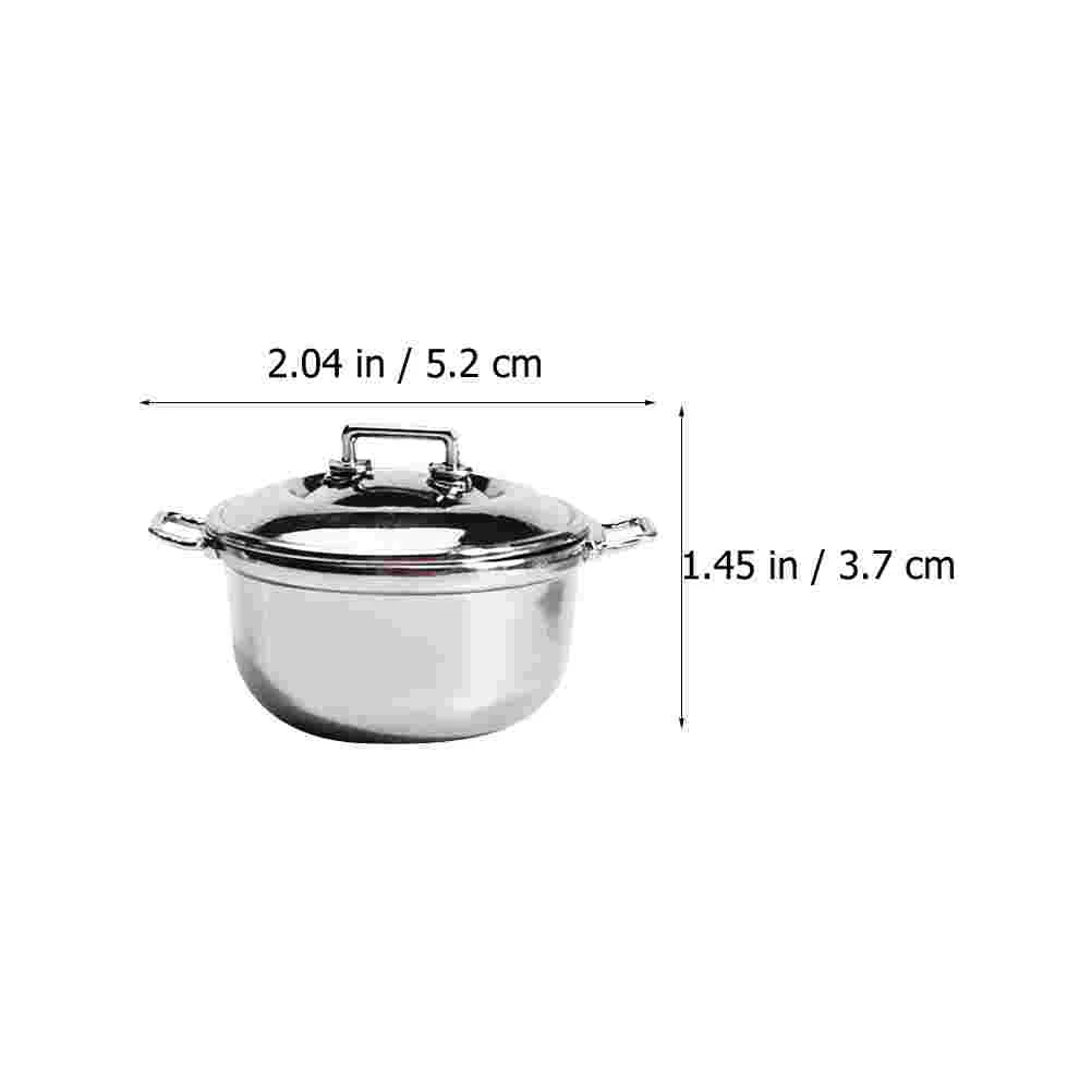 3 Pcs Shiwan Size Soup Pot Mini Stockpot for Kid Play Kitchen Imitation Steel Kids Miniature Utensil House