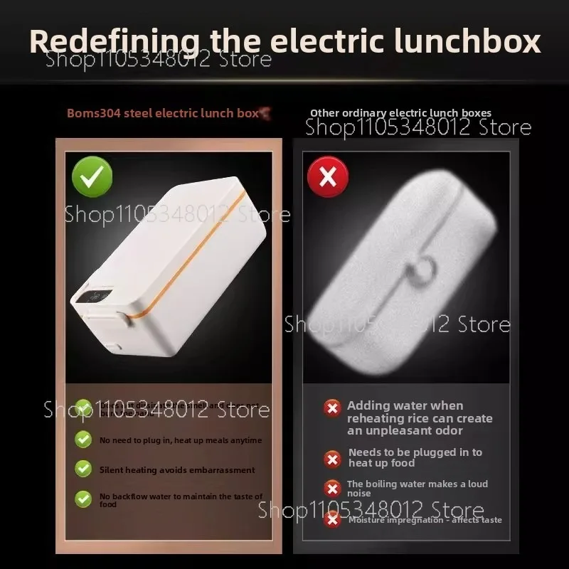 Electric Lunch Box Heated Food Warmer Portable Bento for Work Office