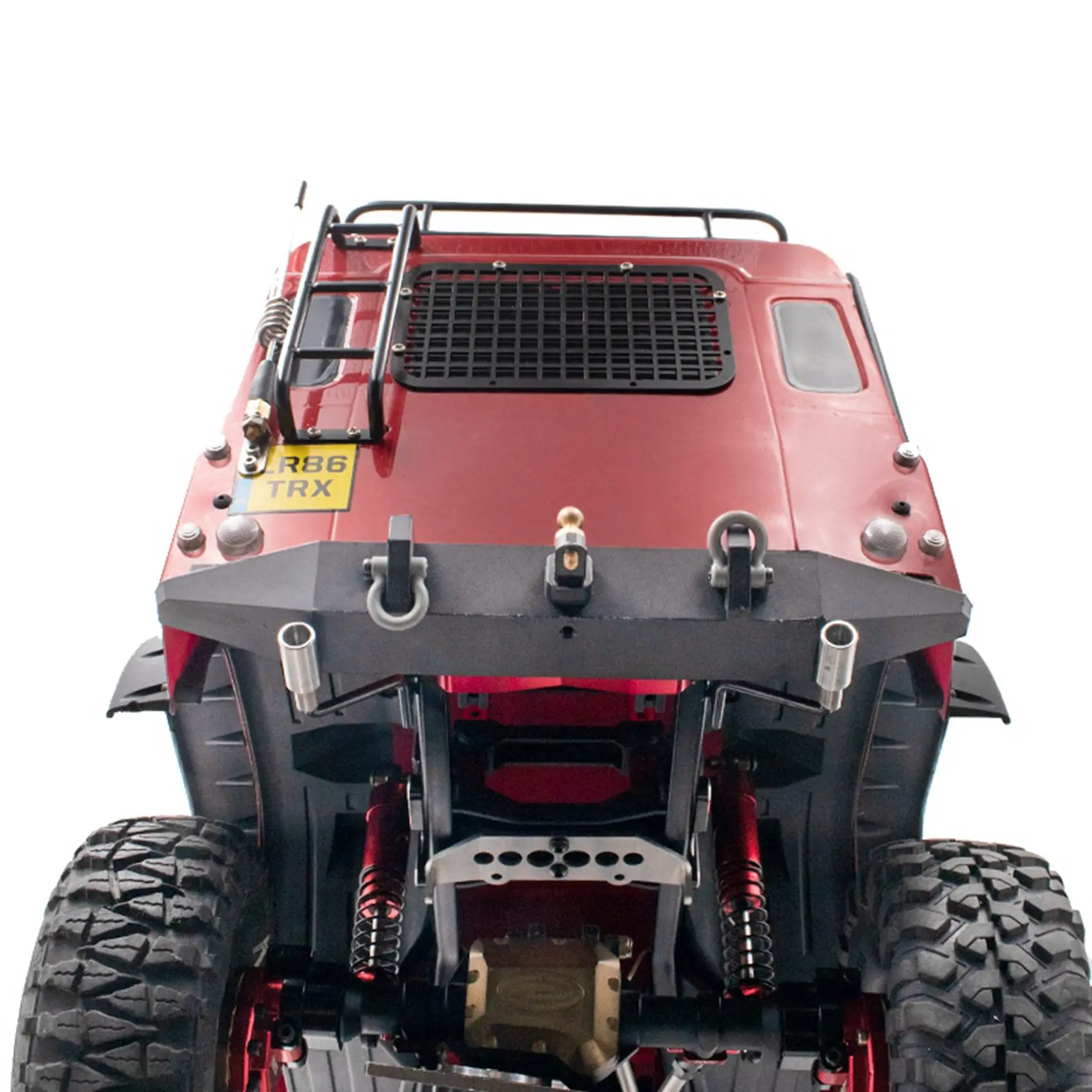 2 pares de tubo de escape de simulação de metal, ventilação de gás para traxxas trx4 defender ford bronco scx10 rc peças de carro coletor de escape