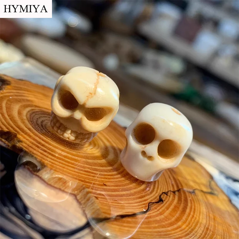 

Бусины-черепа тибетского оленя ручной работы, буддийские молитвенные бусины-черепа, трехсторонние бусины, фурнитура для DIY мала