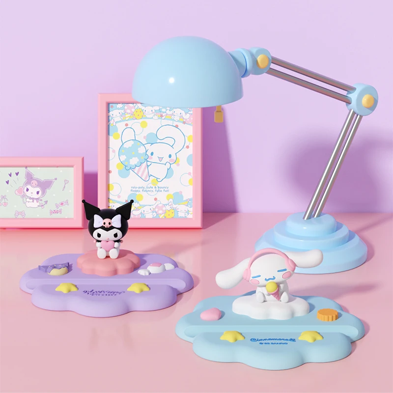 

Kawaii Kuromi Cinnamoroll, мультяшная кукла из ПВХ, держатель, аниме Sanrio, девочка, сердце, милые настольные украшения, подарок для девочки