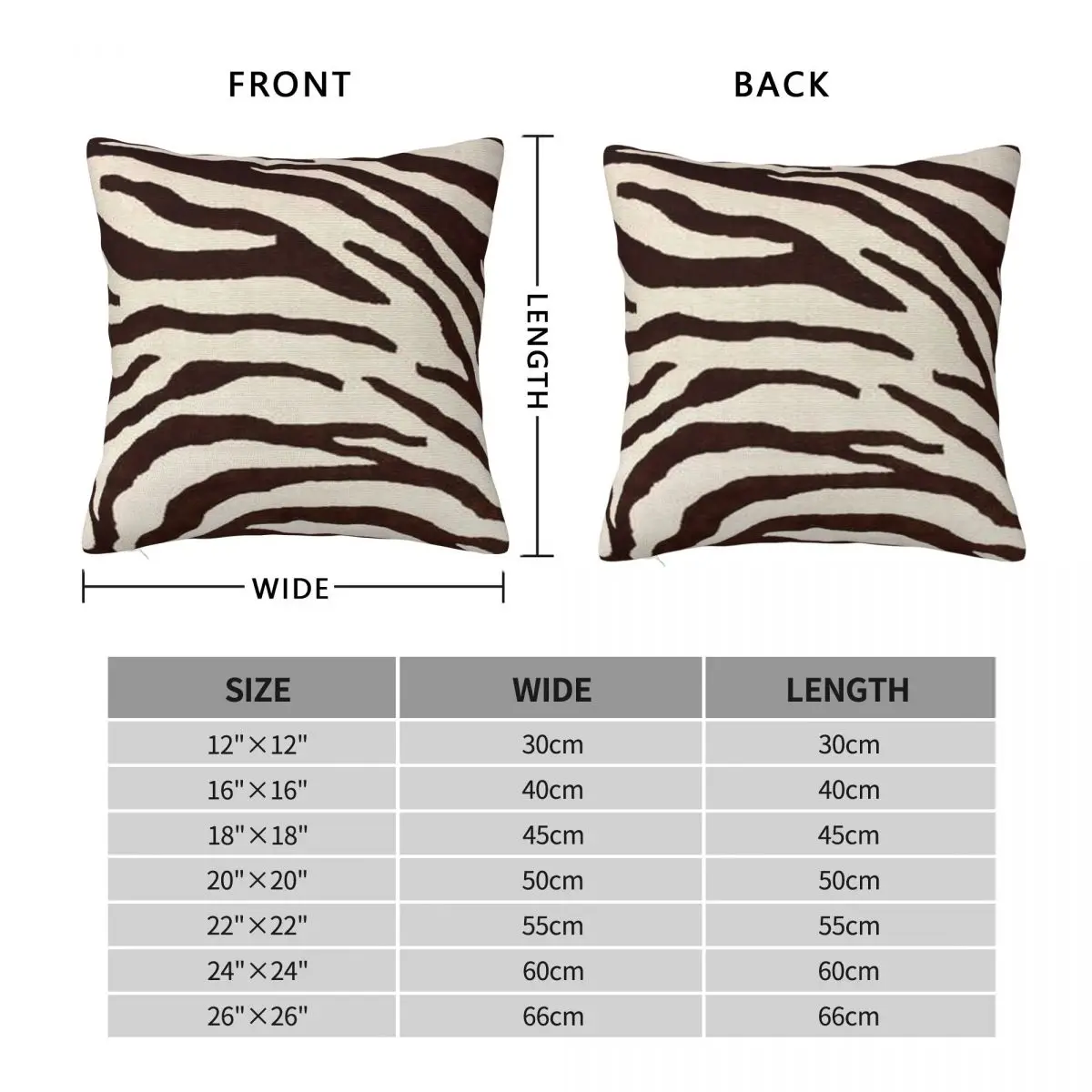 Brown Zebra Faux Pillowcase Polyester Linen Velvet Pattern Zip Decorative Throw Pillow Case Sofa Cushion Cover