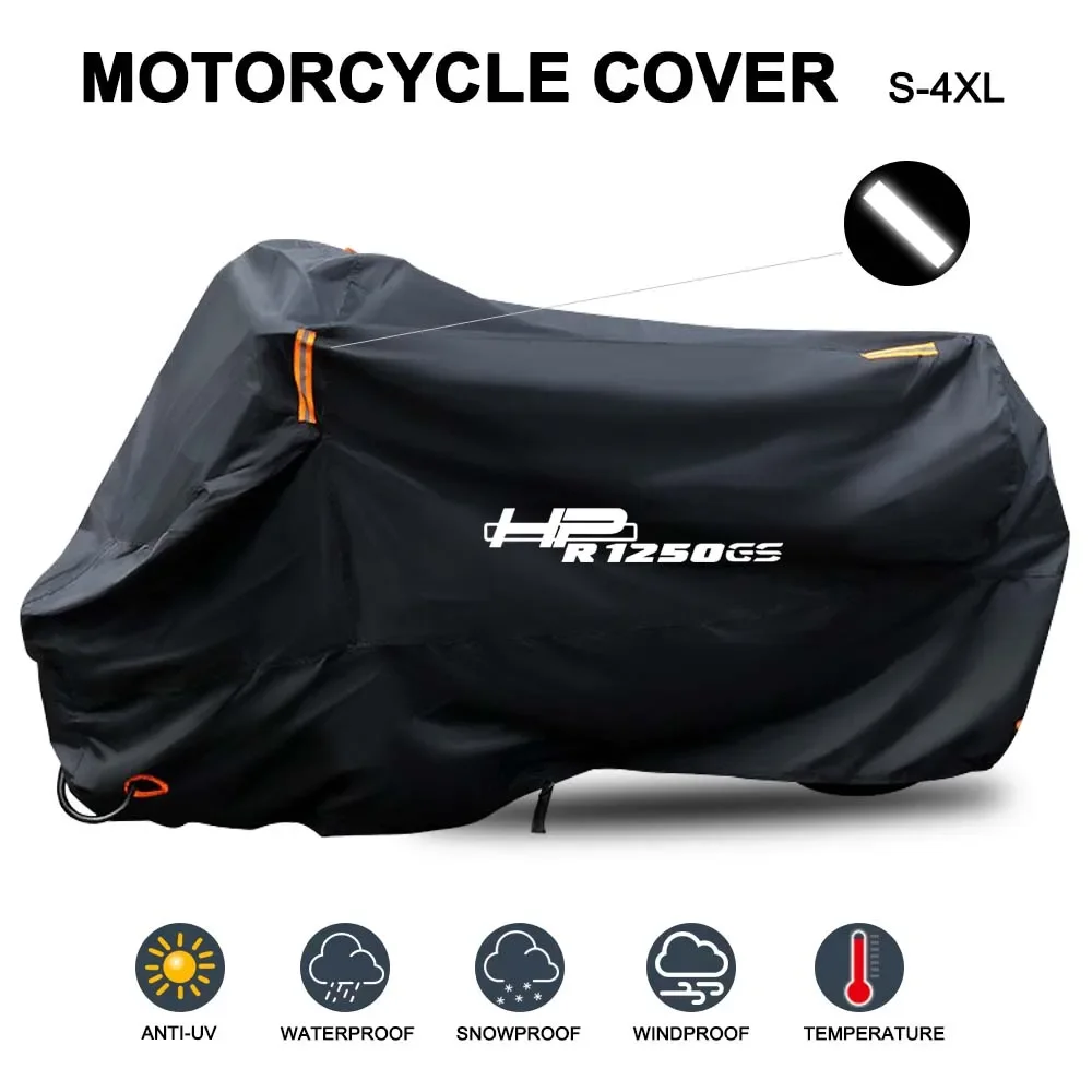 

For BMW FOR HP HP1 HP2 HP4 R 1250 GS Motorcycle Cover Waterproof Outdoor All Season Dust UV Protective Motorbike Rain Cover