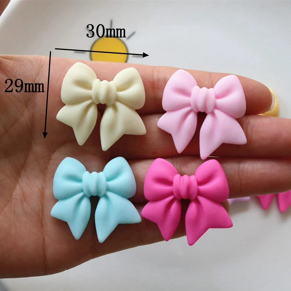 10pcs cute Bowknot Resin Decoration Crafts Flatback Cabochon Scrapbooking Fit Phone Decor Embellishments DIY Accessories