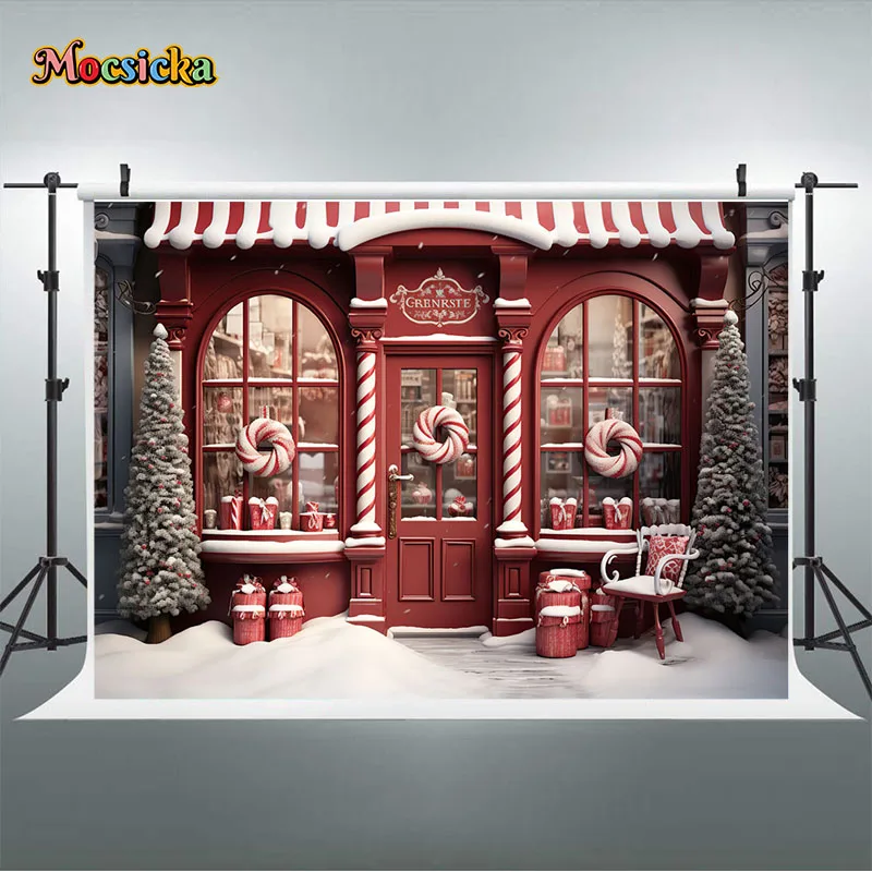 Mocsicka-Natal Fotografia Backdrop, Castelo Rosa, Retrato do bebê, Família Partido Fundos, Photo Studio Props, Presentes