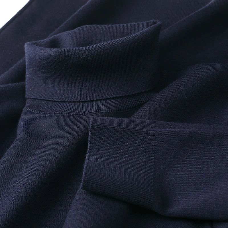 

Real 100% Merino Wool Clothes Men Autumn Winter Turtleneck Worsted Wool Jumper High Collar Sheep Wooll Male Pullover Tops