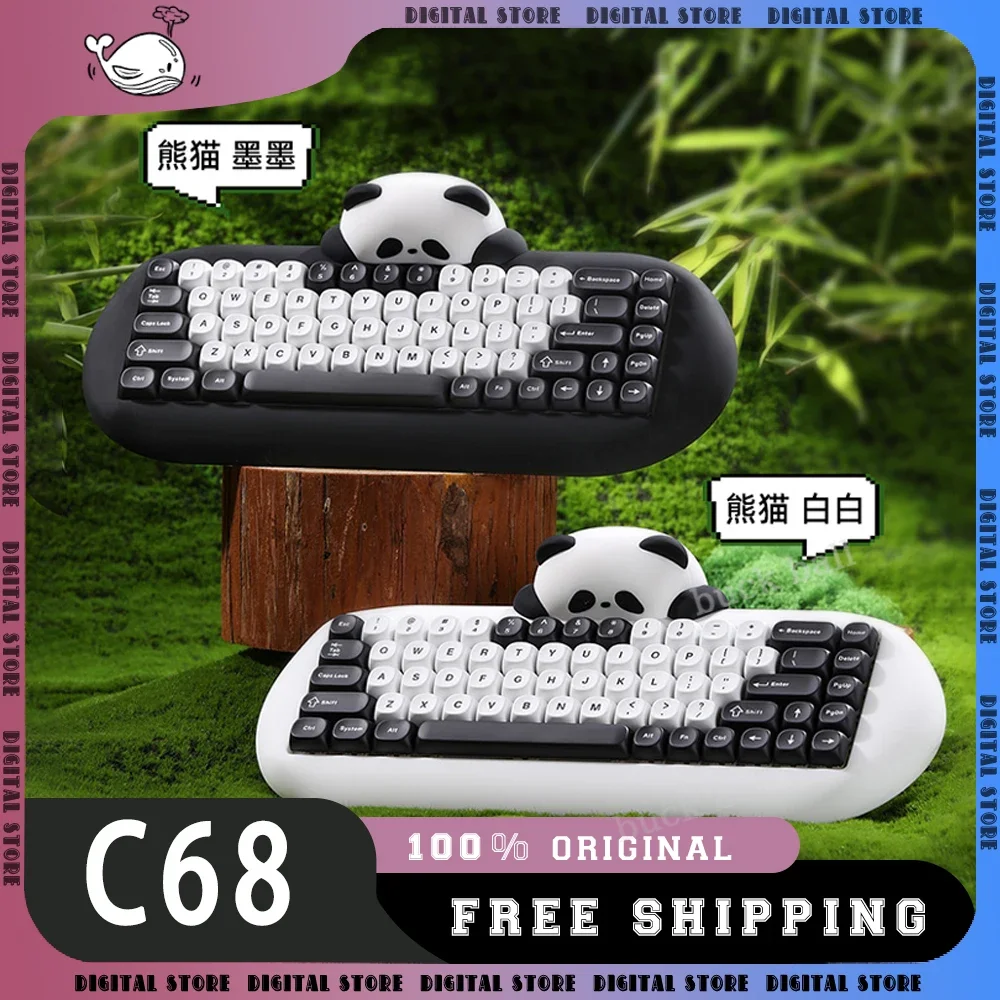 

Keynovo C68 Mechanical Keyboard 3Mode USB/2.4G/Bluetooth Wireless Keyboard 68keys Hot Swap Rgb Backlight Gaming Keyboards Gift