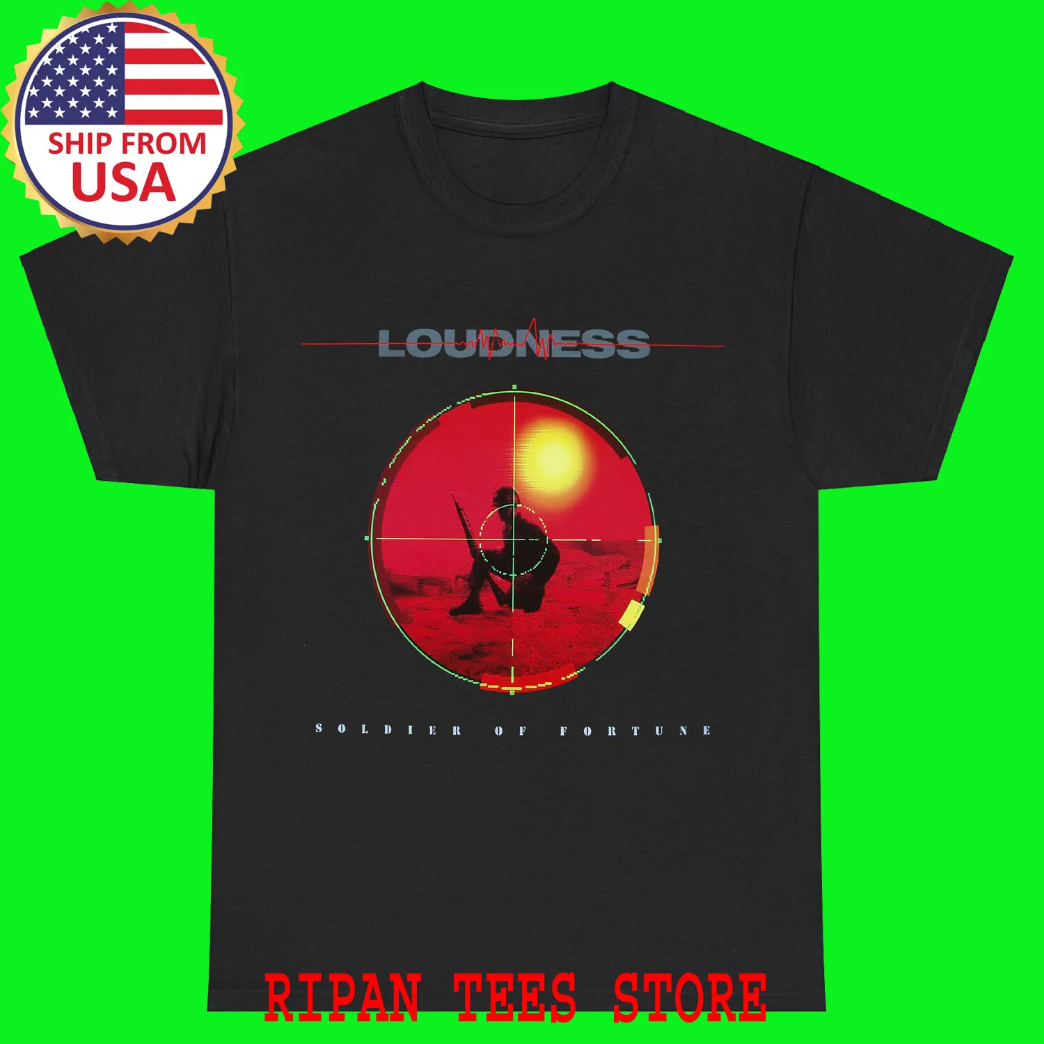 LOUDNESS Soldier of Fortune Black Size S - 5XL