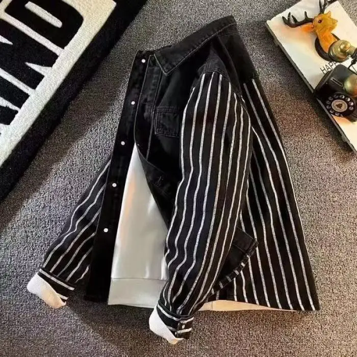 

Loose Men's Jaet 2024 Spring Autumn Sli Harajuku Hong Kong Sle Faionable Outerwear for Teens And Young Adults