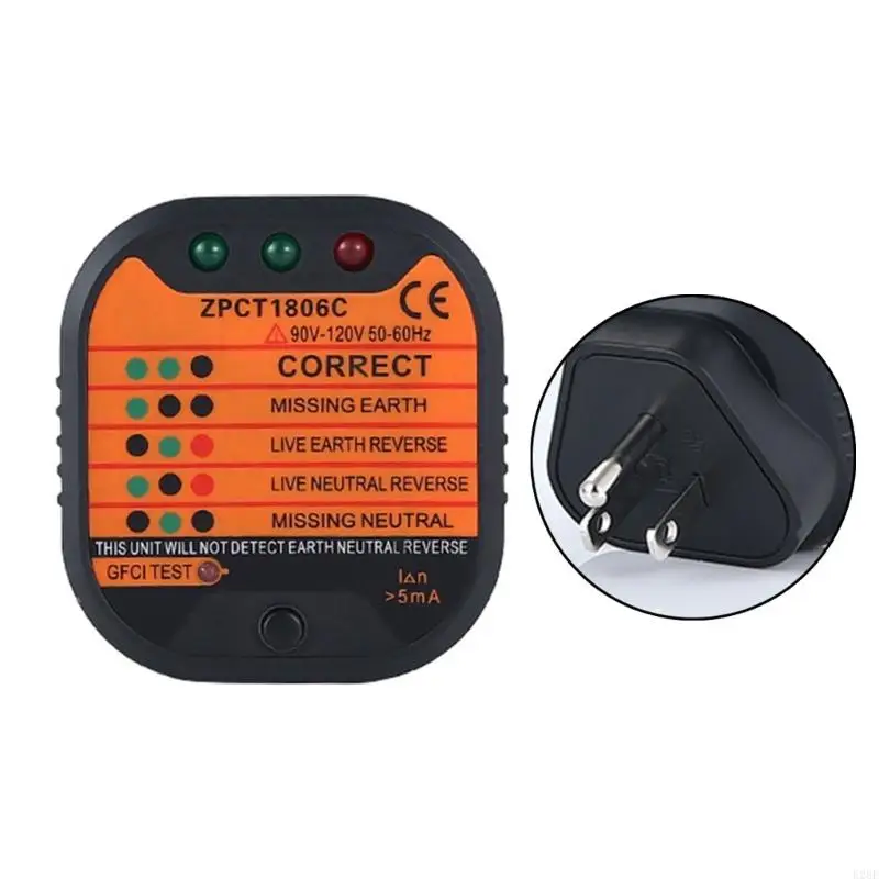 E28F Socket Tester 48V-250V GFCI Tester Receptacle Tester II UK/EU-/US Detector Wall Plug- Breaker-Finder