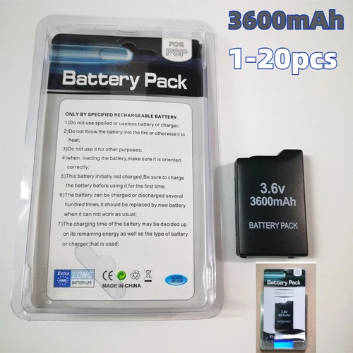 Nueva batería de iones de litio de 3,6 V y 3600mAh para consola de juegos Sony PSP1000 PSP-110, batería de litio integrada para mando portátil PlayStation