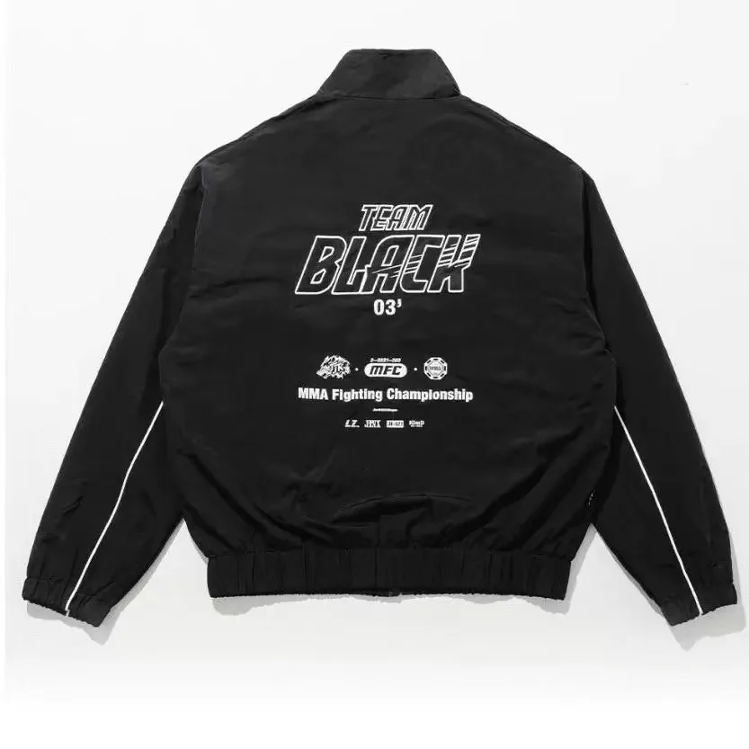 Equipo negro grupo de chicas coreanas a prueba de viento unisex impreso logo deportes casual pareja chaquetas prendas de vestir exteriores protección solar secado rápido Wa...