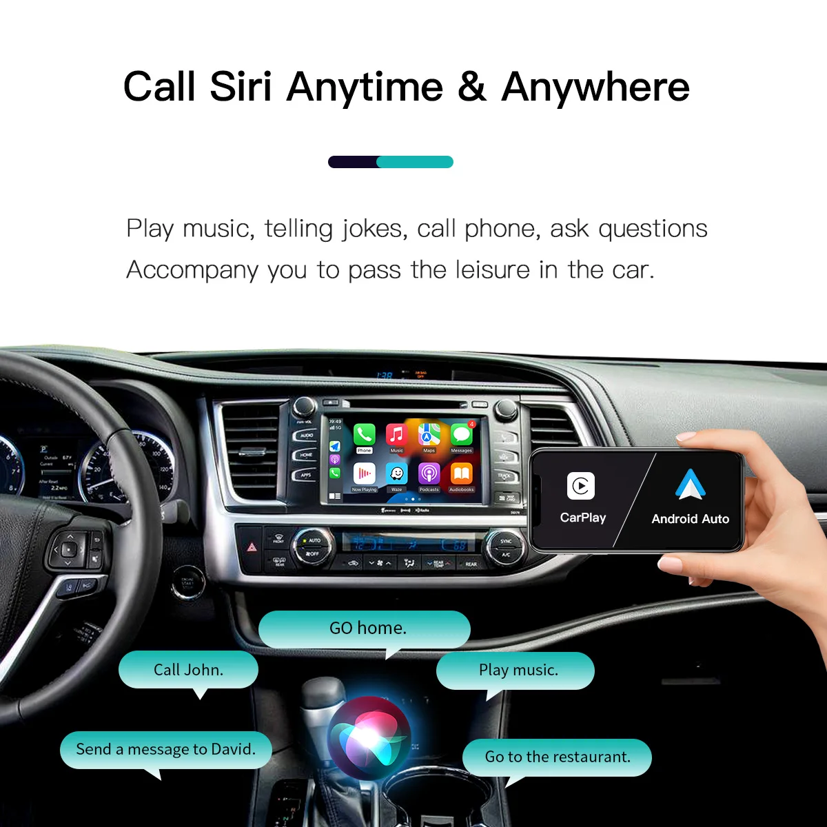 Universal Carplay Modular For Toyota Corolla Video Interface Screen Wireless Android Auto Rear View Camera 1-Year Warranty