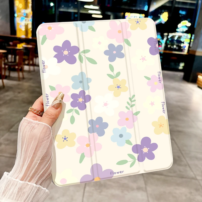 

Purple flowers case for iPad pro 10/11-Inch 2020/6th/7th /8th /Air 3rd/Air 4th/9th gen/Air 5th Gen 2022/Air 11