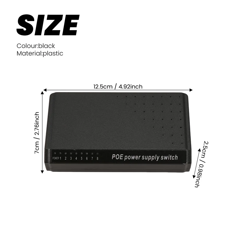 8 Ports 6+2 POE Switch Injector Power Over RJ45 Ethernet Family Network System 10/100M For Cameras Without Power Adapter