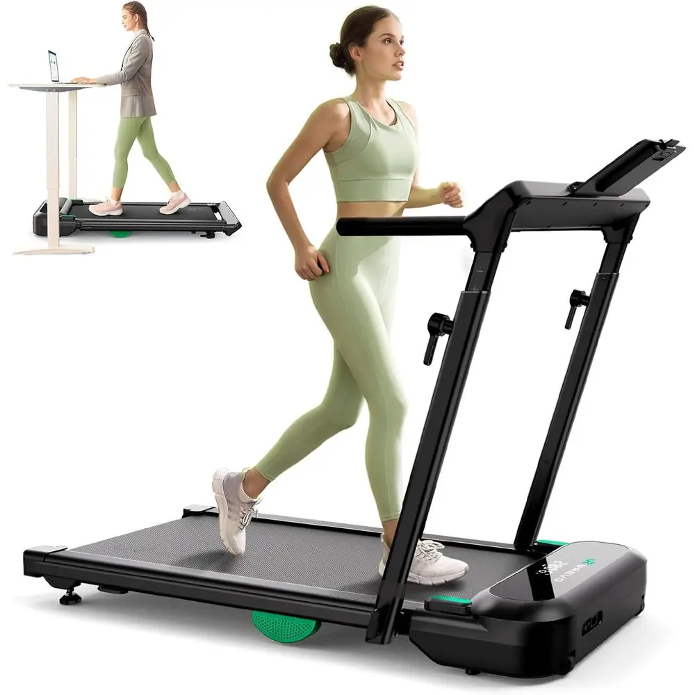 

5L Treadmill with 3.0HP Dual Motor, 9% Auto Incline, Adjustable Handle Bar, Multi-Functional, 14-Point Shock Absorption, Standin
