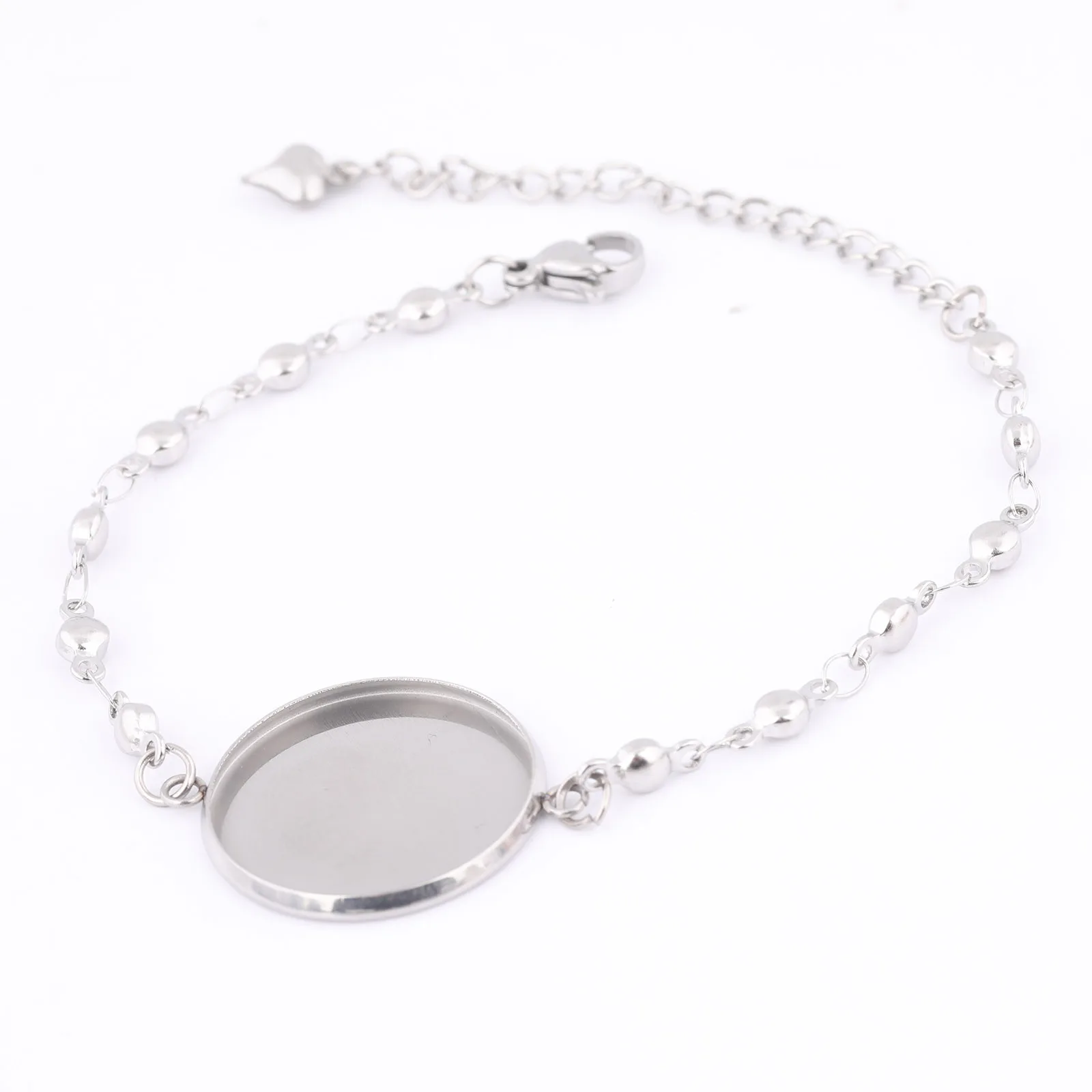 3pcs Stainless Steel Gold Plated 20mm Cabochon Bracelet Base Blanks Diy Ball Chain Bracelets Bezel Setting For Jewelry Making image 2