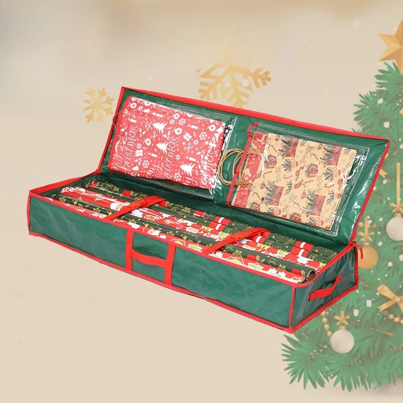 عيد الميلاد حقيبة التخزين عطلة هدية ورق التغليف التشطيب حقيبة عيد الميلاد كرتون لفة ورقة حقيبة التخزين 2025 جديد